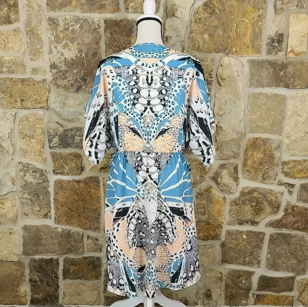 Hale Bob M MEDIUM Moth Butterfly Print Dress - Picture 9 of 11